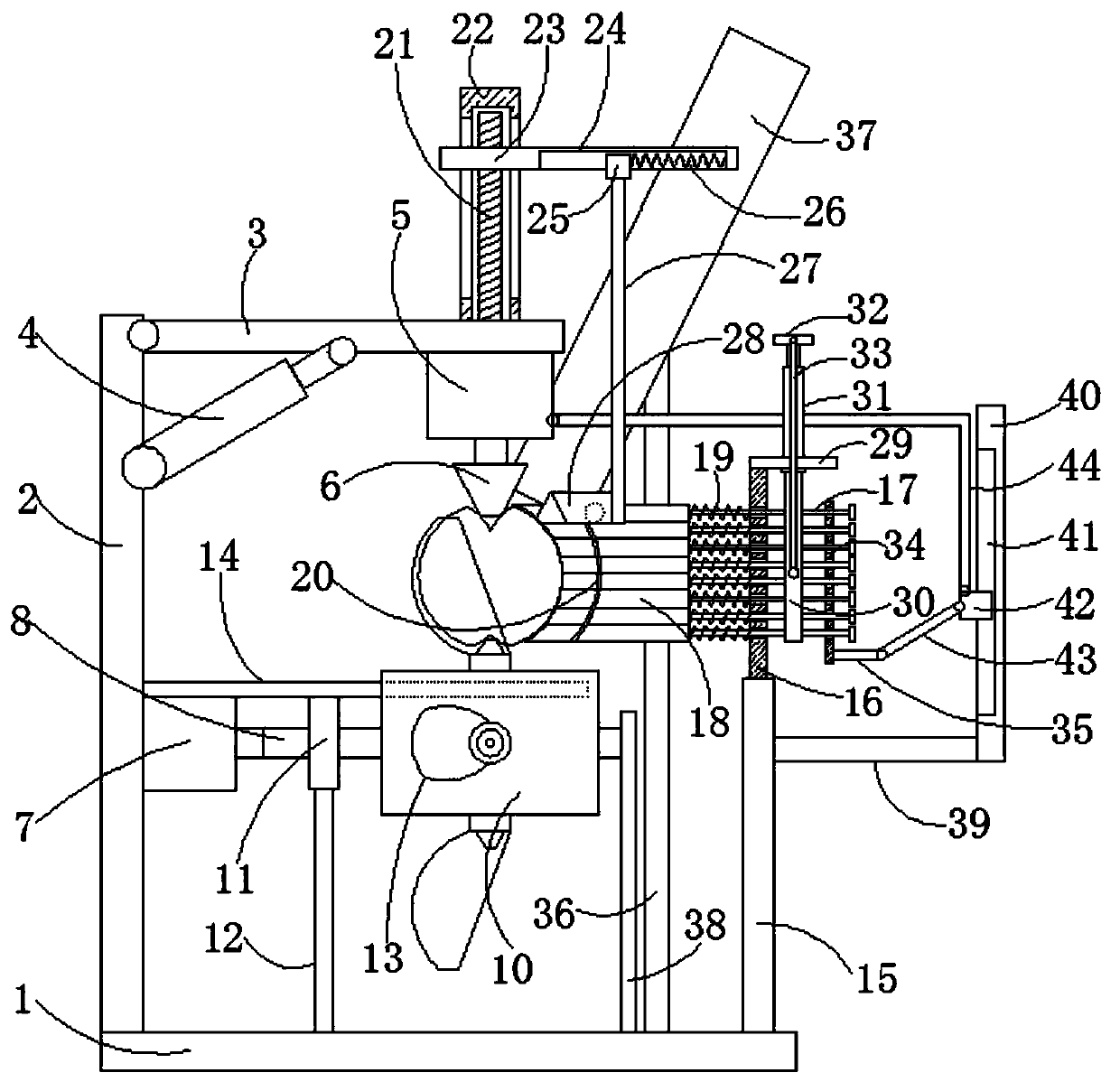 Fruit peeling equipment convenient for automatic material feeding