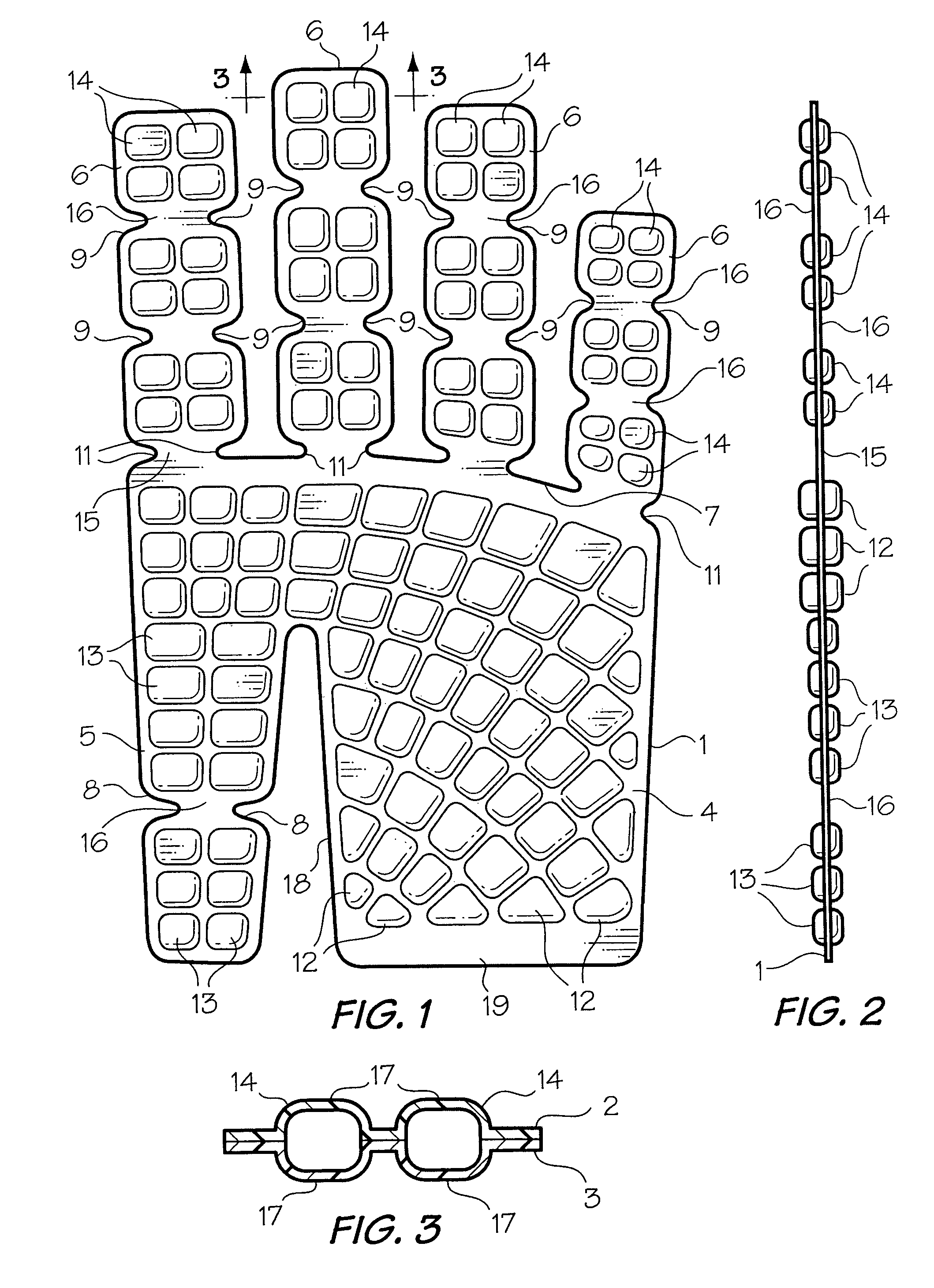 Vibration damping device for glove