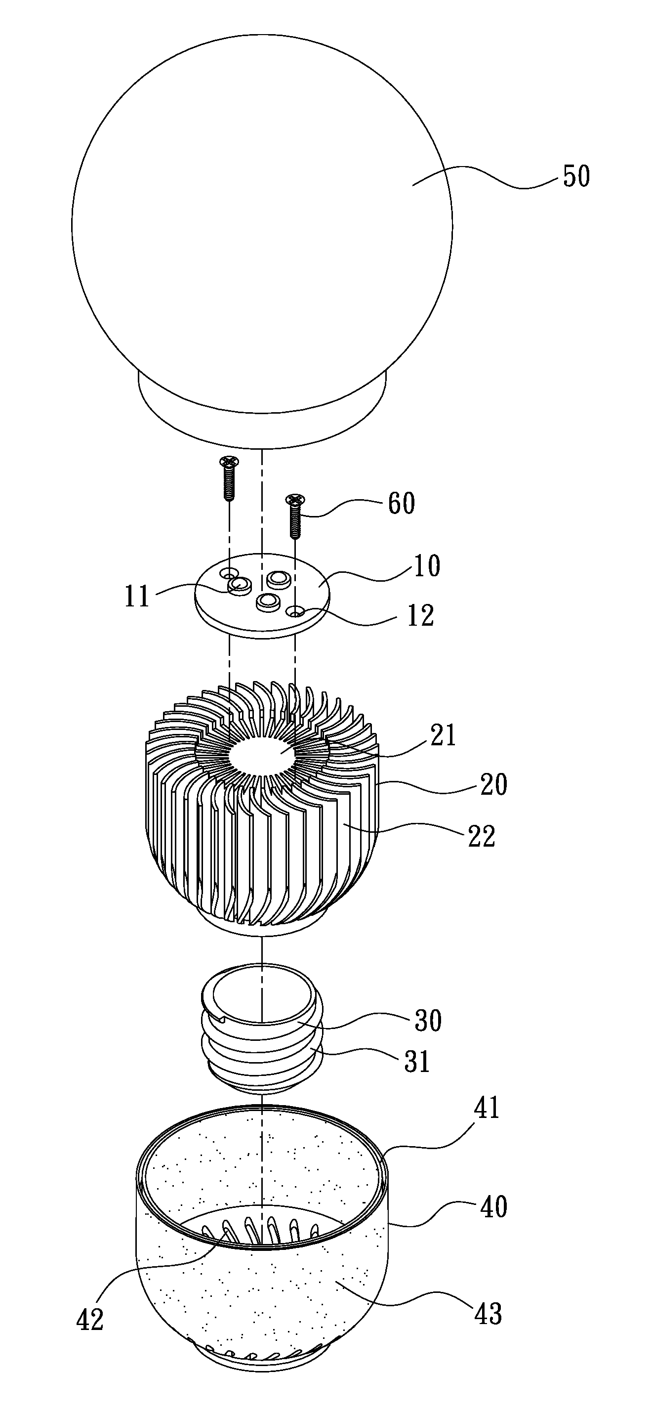 Diffusion structure for illumination light source