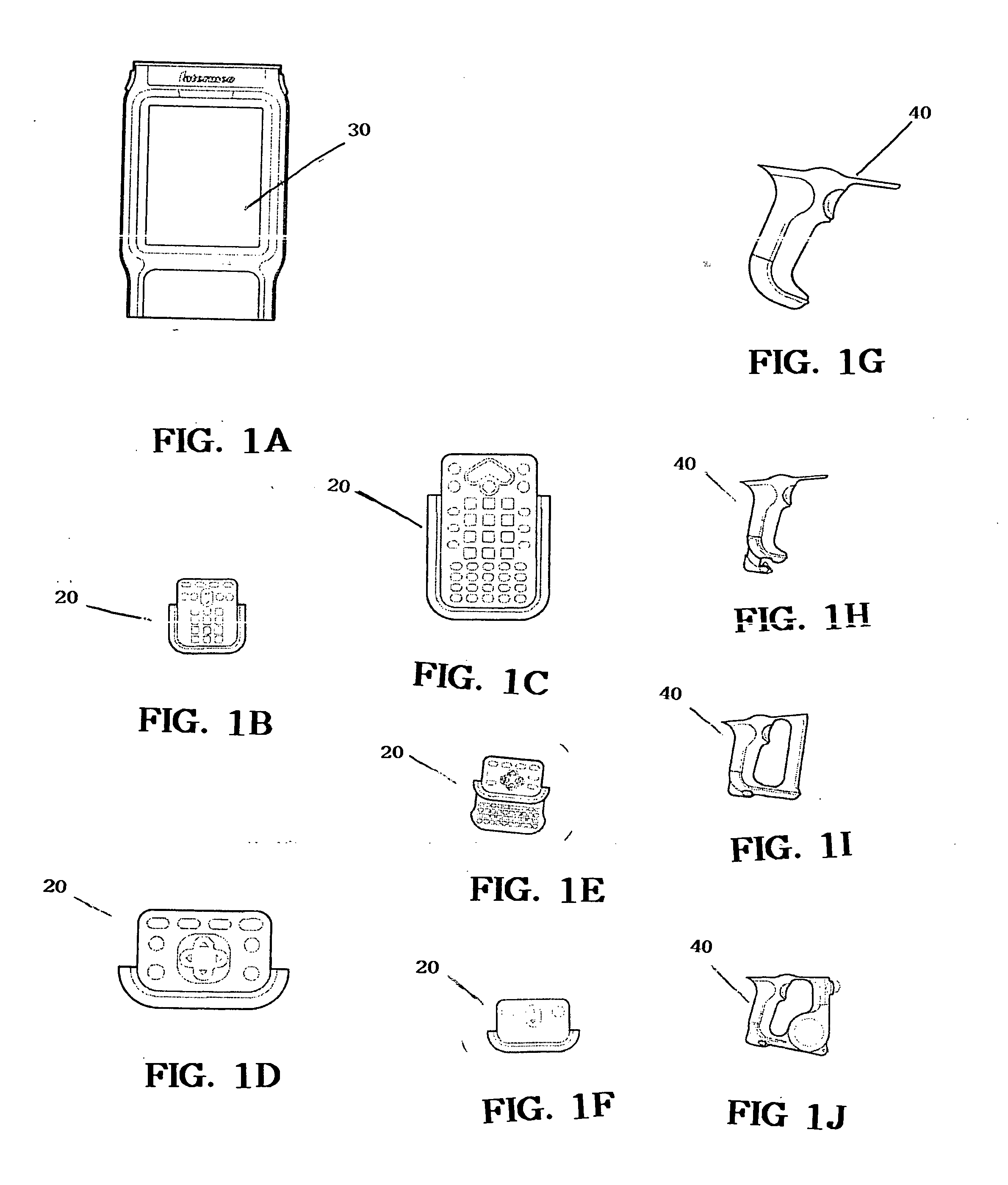 Handheld computer with interchangeable keypad/battery module