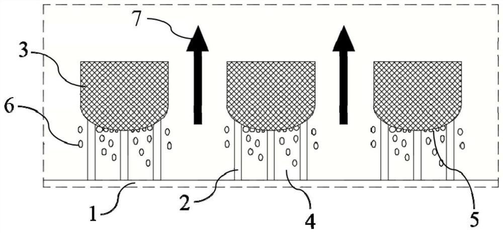 Evaporation-boiling longitudinal coexistence composite structure for enhancing boiling heat transfer