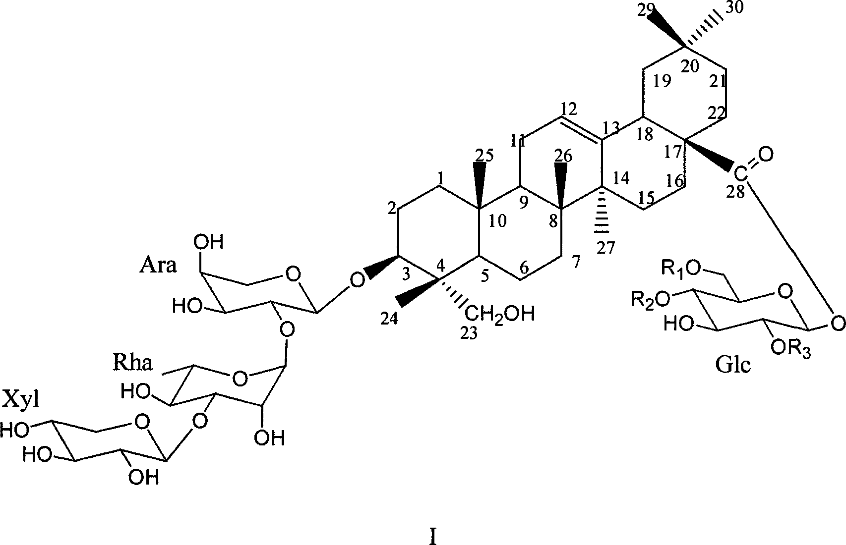 Hedera helix saponin, preparation method and antineoplastic use thereof