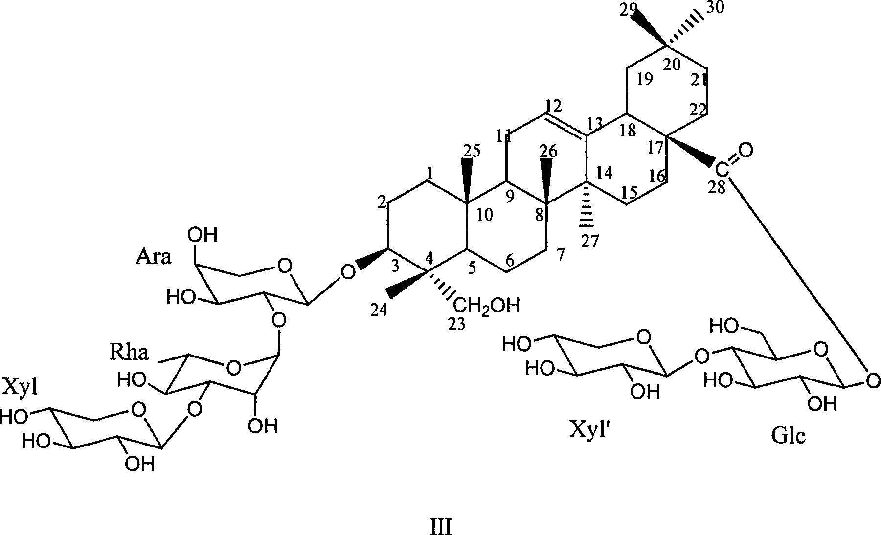 Hedera helix saponin, preparation method and antineoplastic use thereof