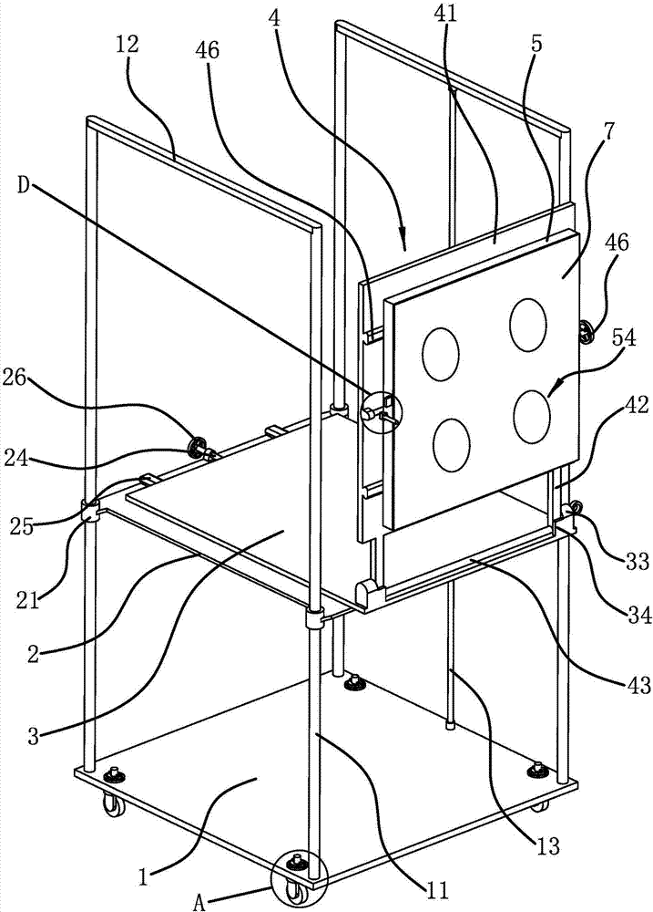 Wall surface ceramic tile pasting device