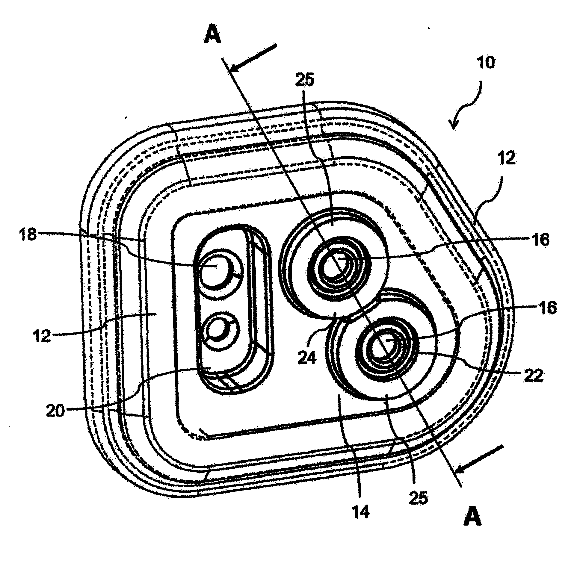 A seal configuration for a motor vehicle front wall