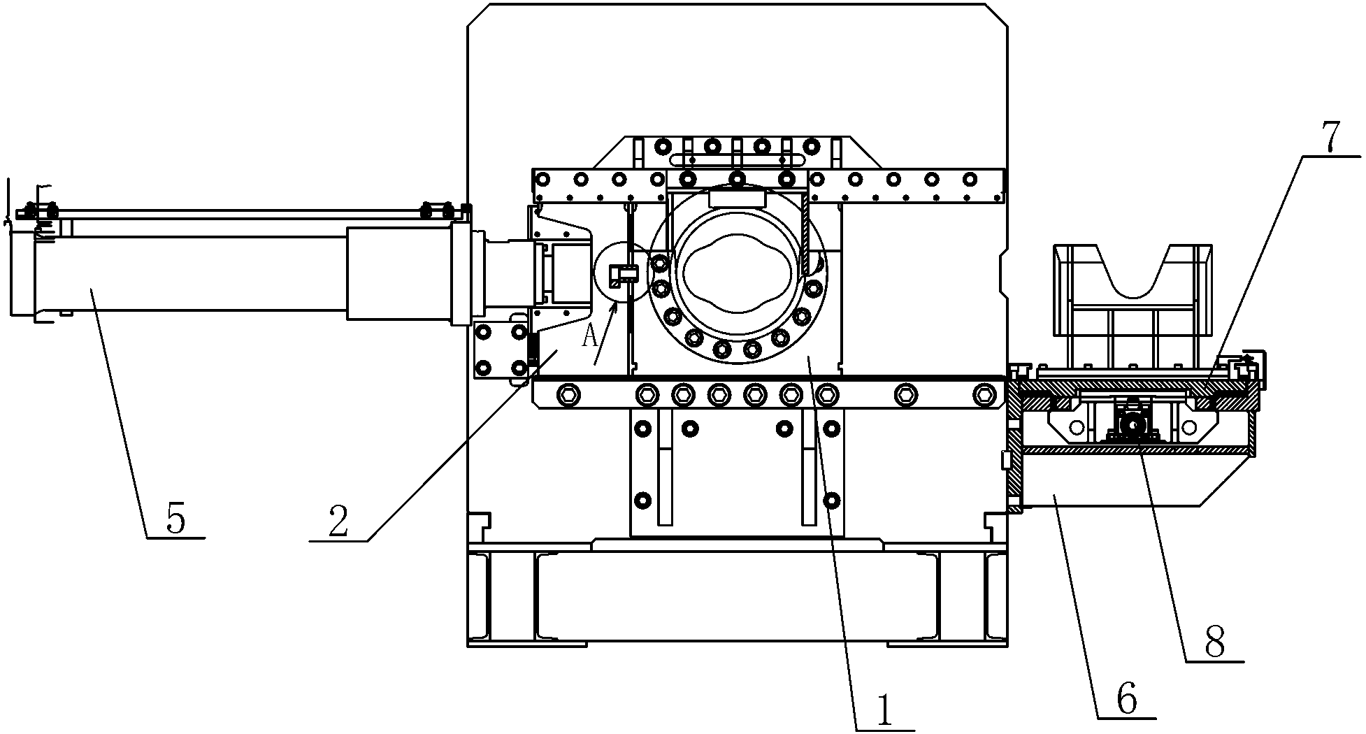 Rapid mould replacing device of extruding machine