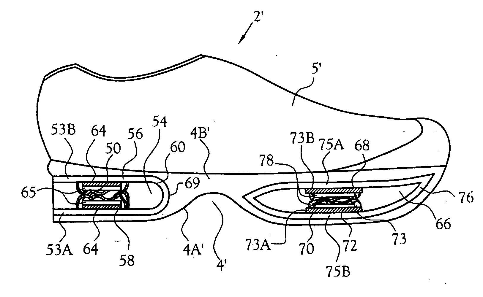 Spring cushioned shoe