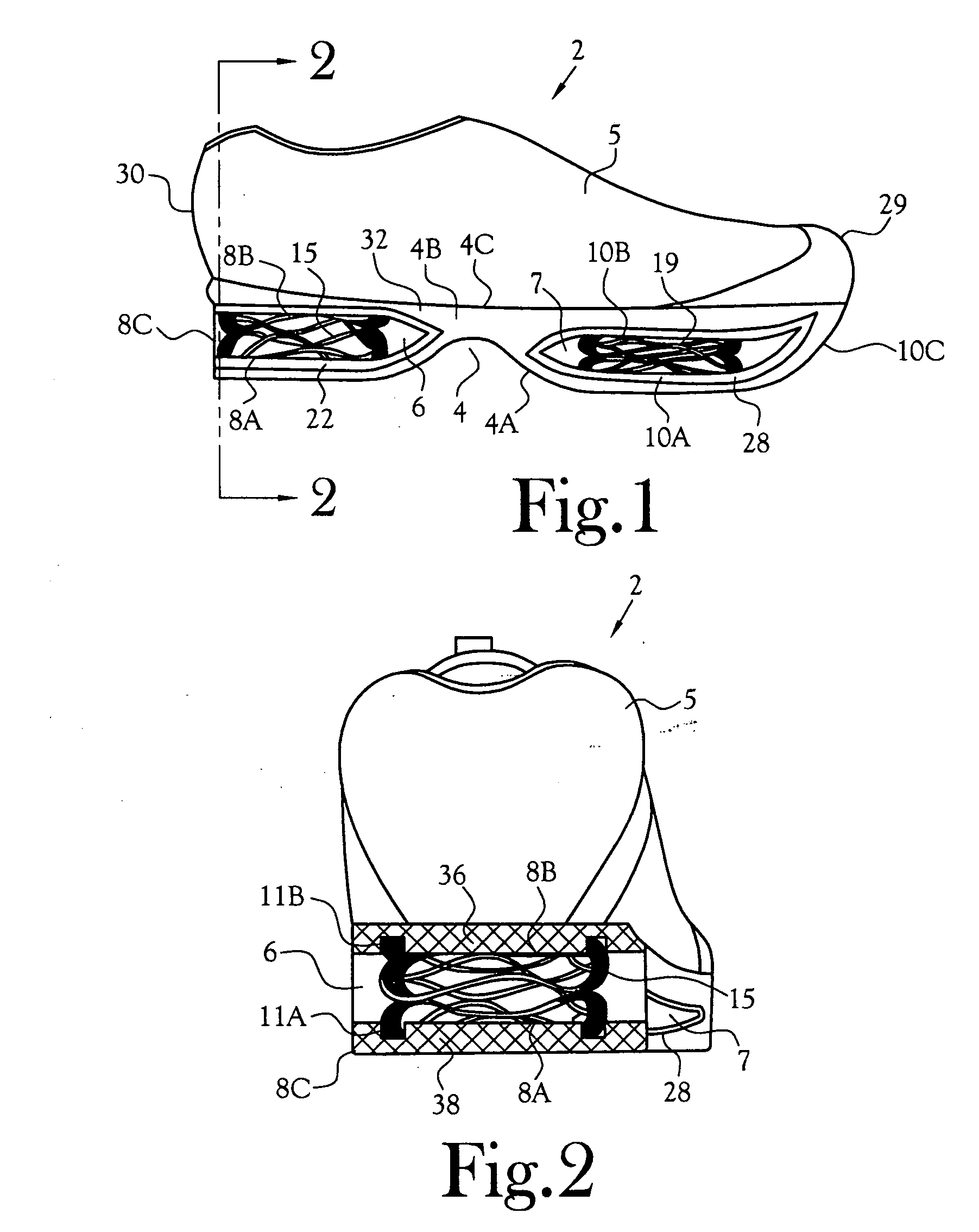 Spring cushioned shoe