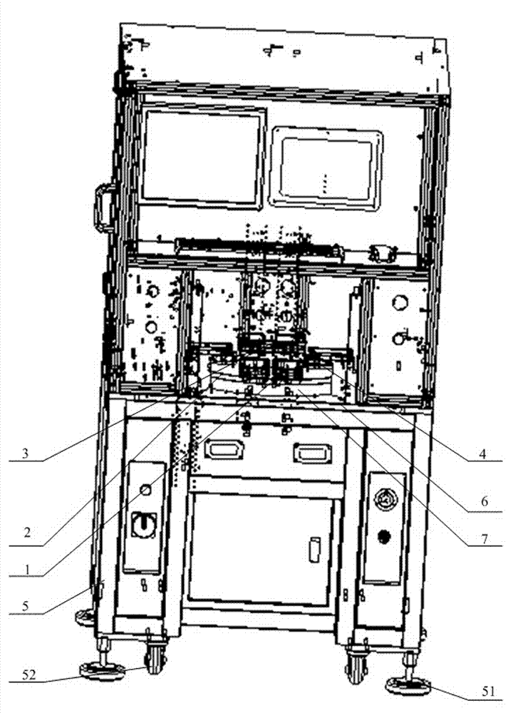 Turntable type multi-station high-precision detection device based on multi-charge coupled device (CCD) and line laser