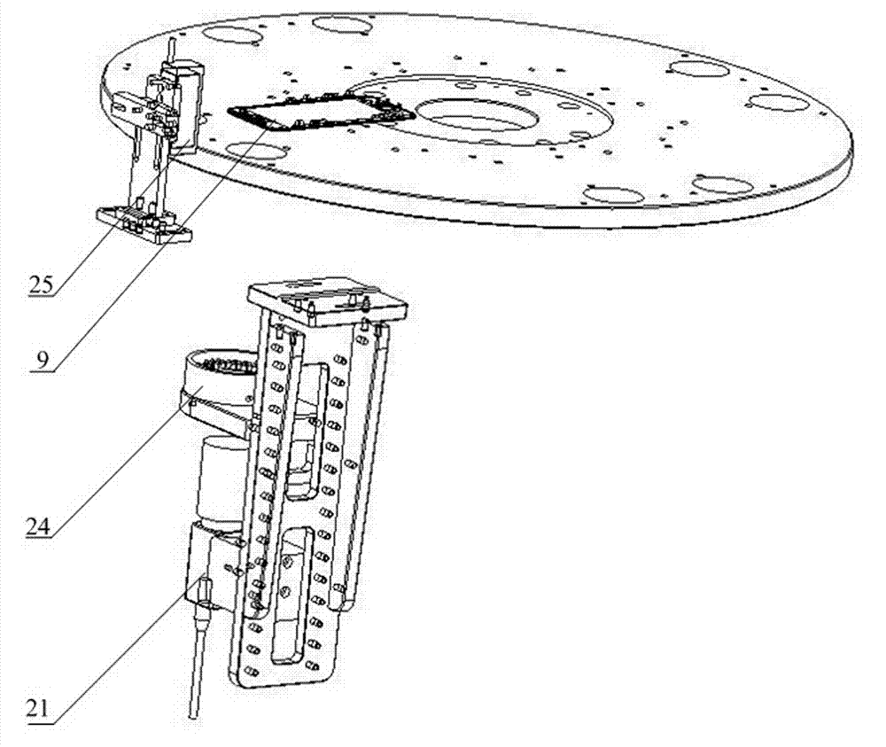 Turntable type multi-station high-precision detection device based on multi-charge coupled device (CCD) and line laser