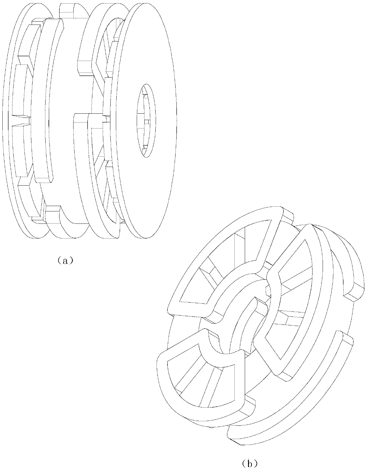 Axial-magnetic-field birotor AC motor