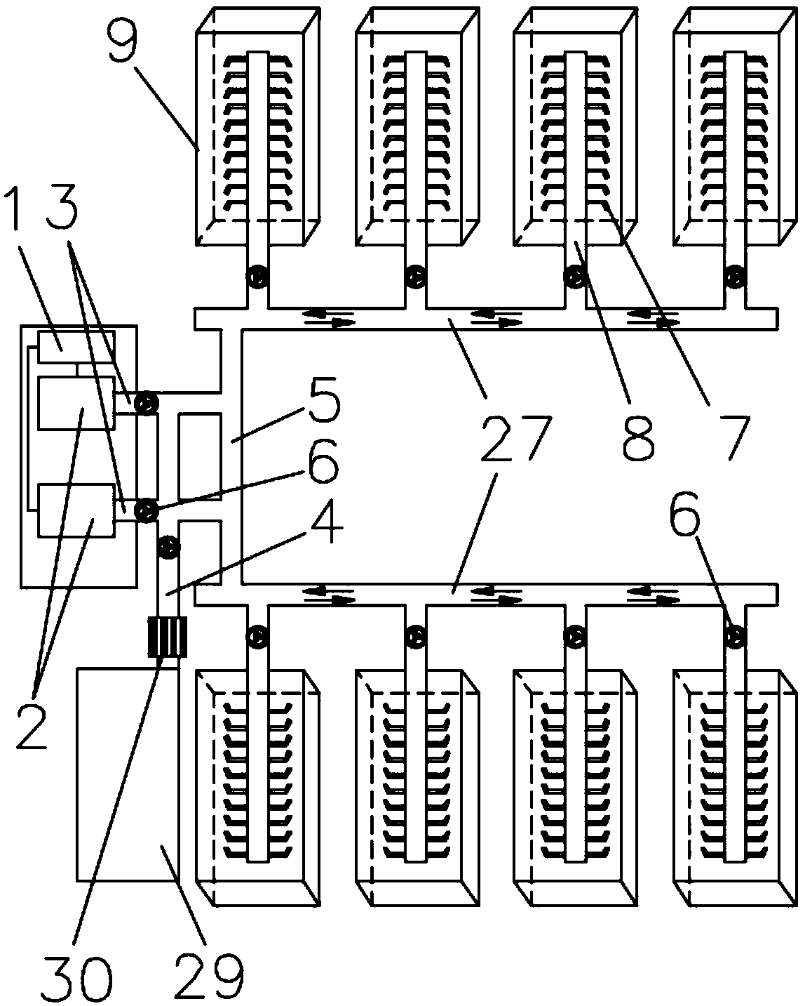 Pneumatic slurry stirring system and slurry stirring method thereof