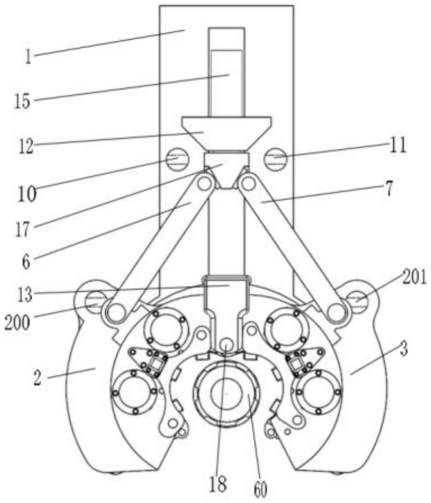 A self-balancing continuous unscrewing and unloading drill pipe threading device