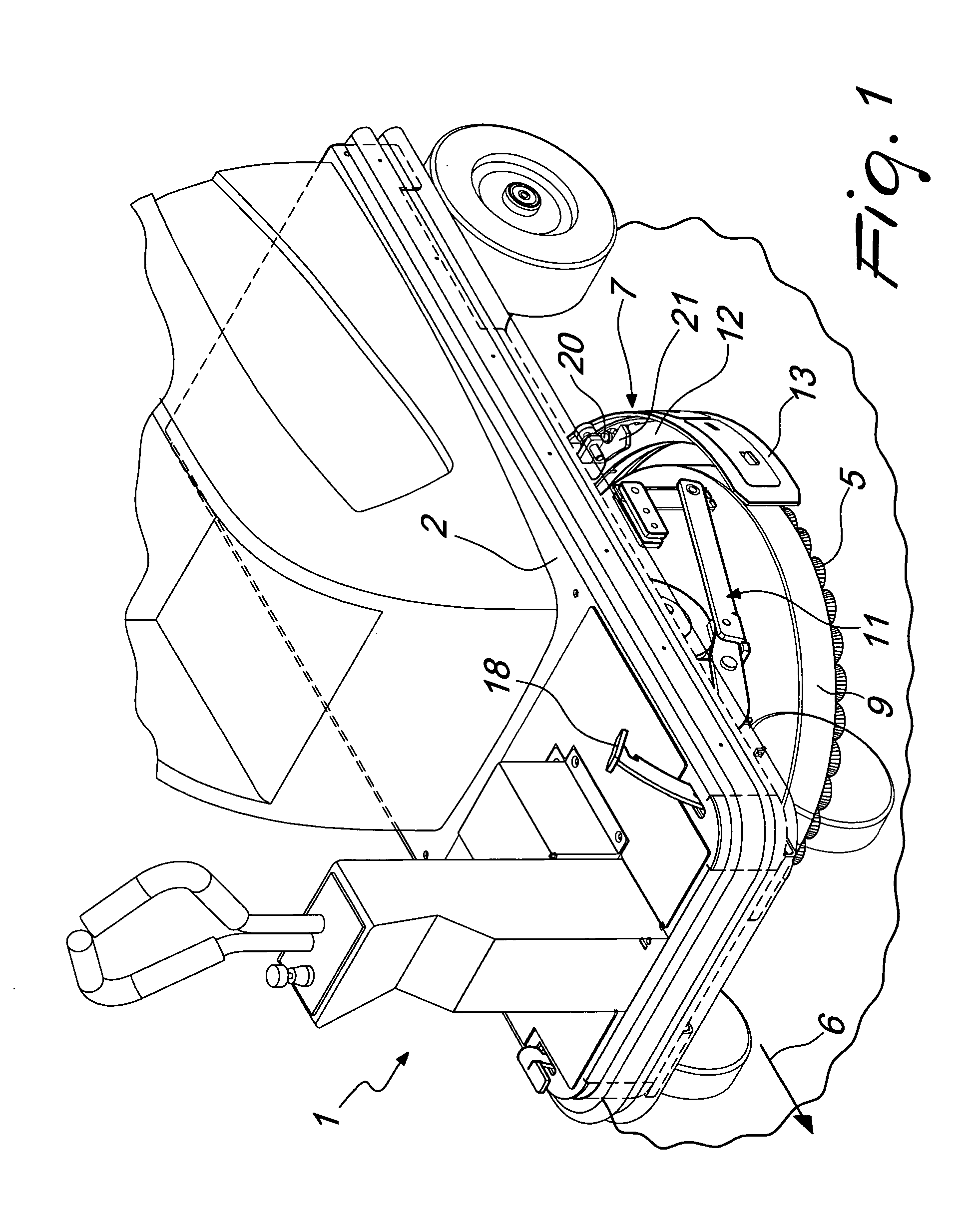 Floor cleaning machine, particularly for industrial applications