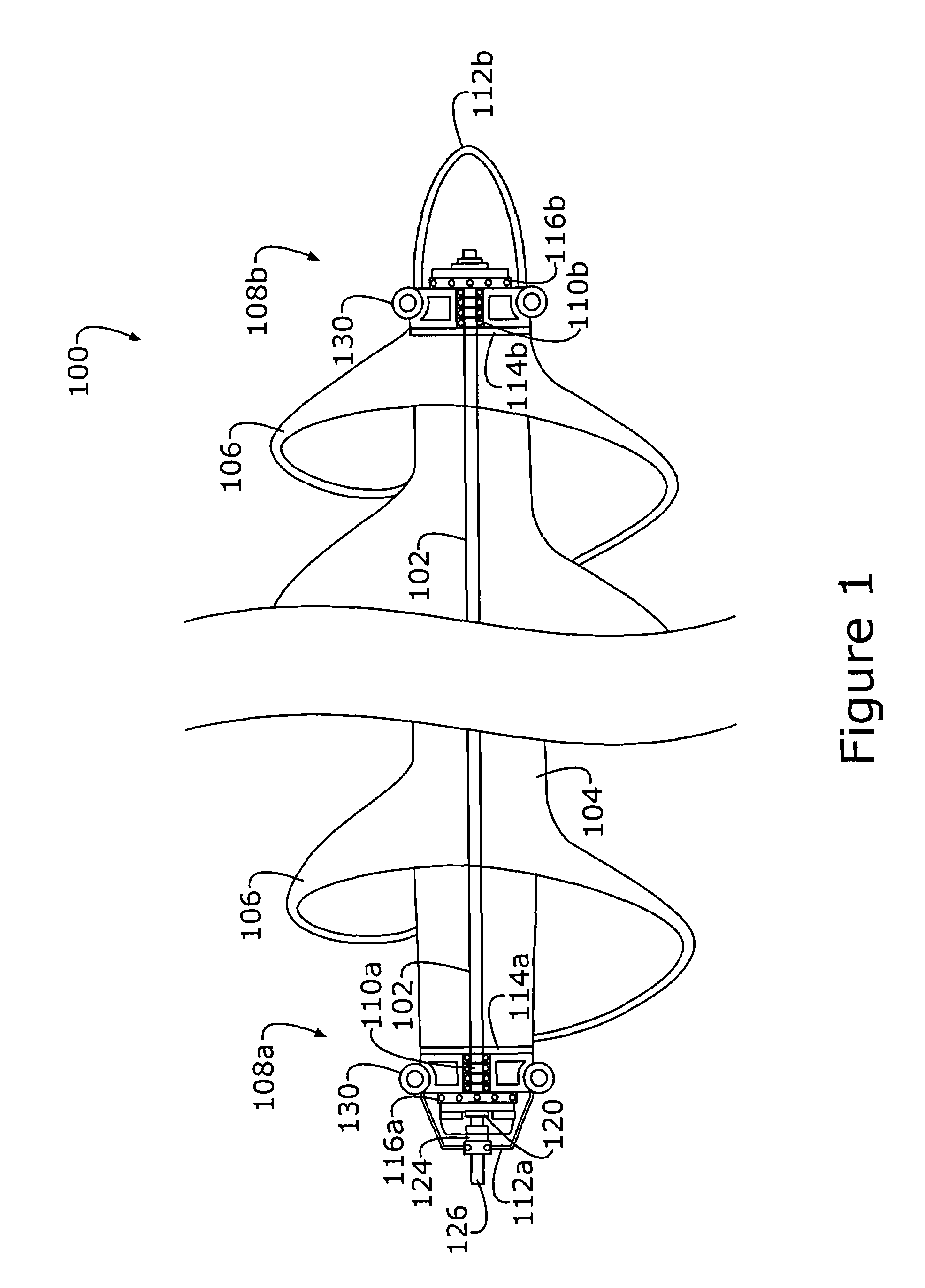 Floating water turbine for a power plant