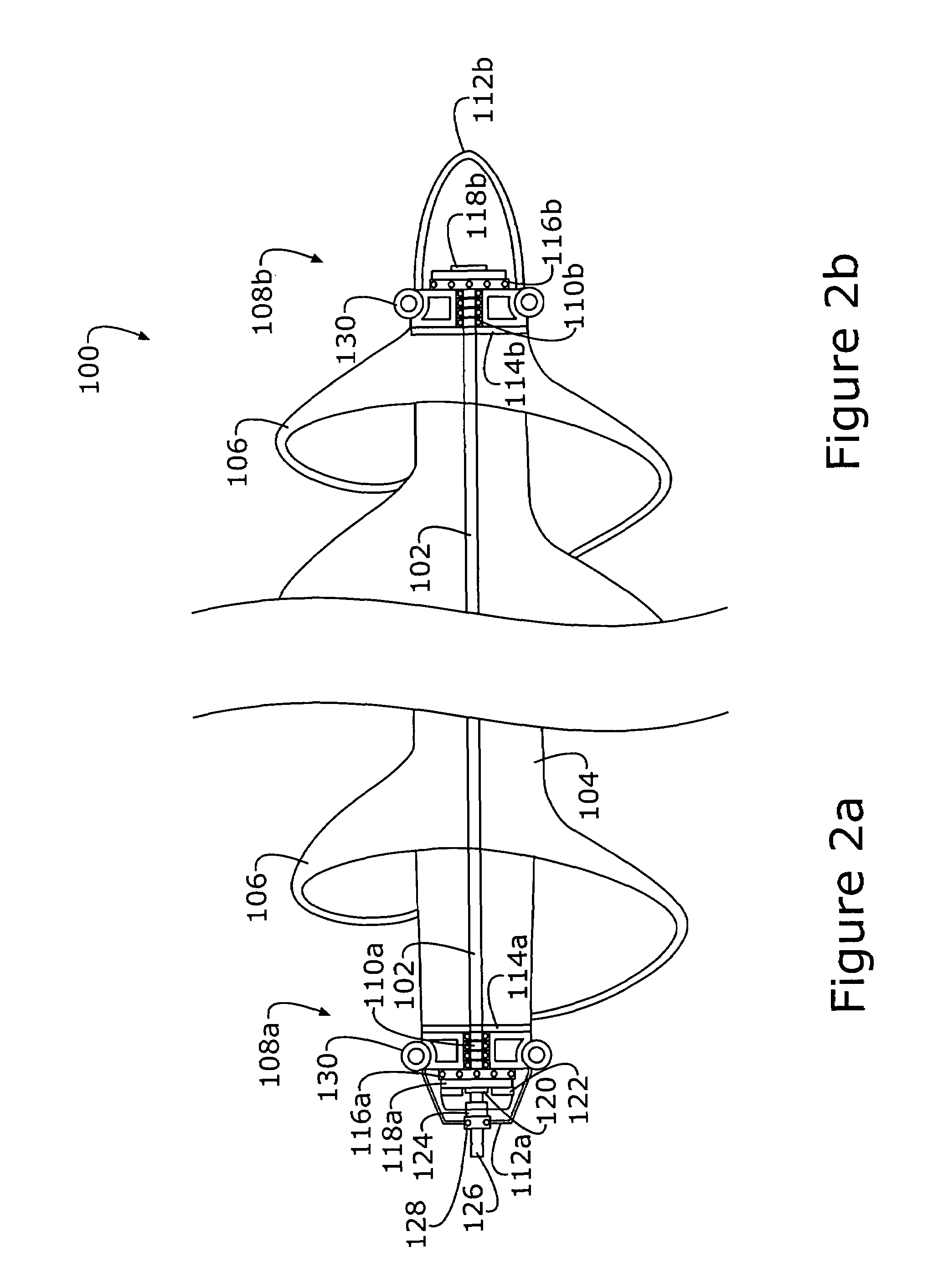 Floating water turbine for a power plant