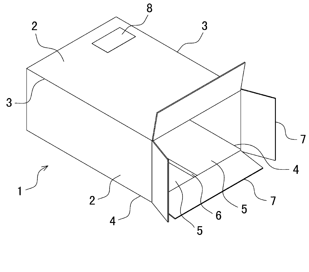 Cigarette carton packaging case and manufacturing process thereof