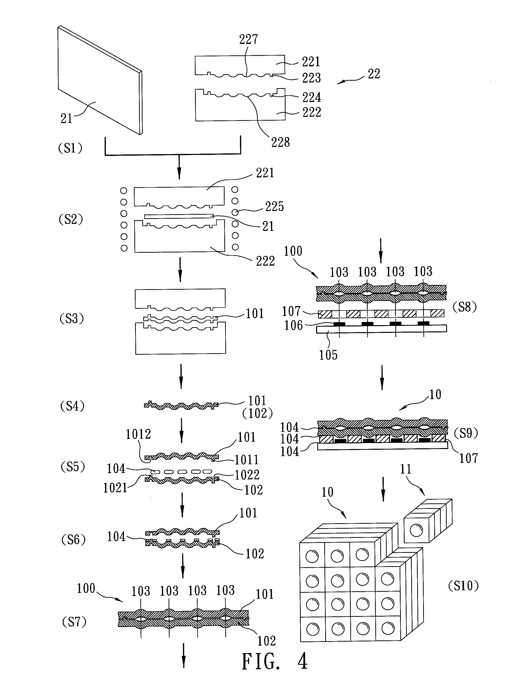 Rectangular stacked glass lens module with alignment member and manufacturing method thereof