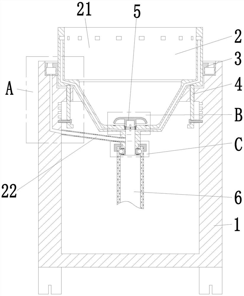 A wash basin with large flow overflow