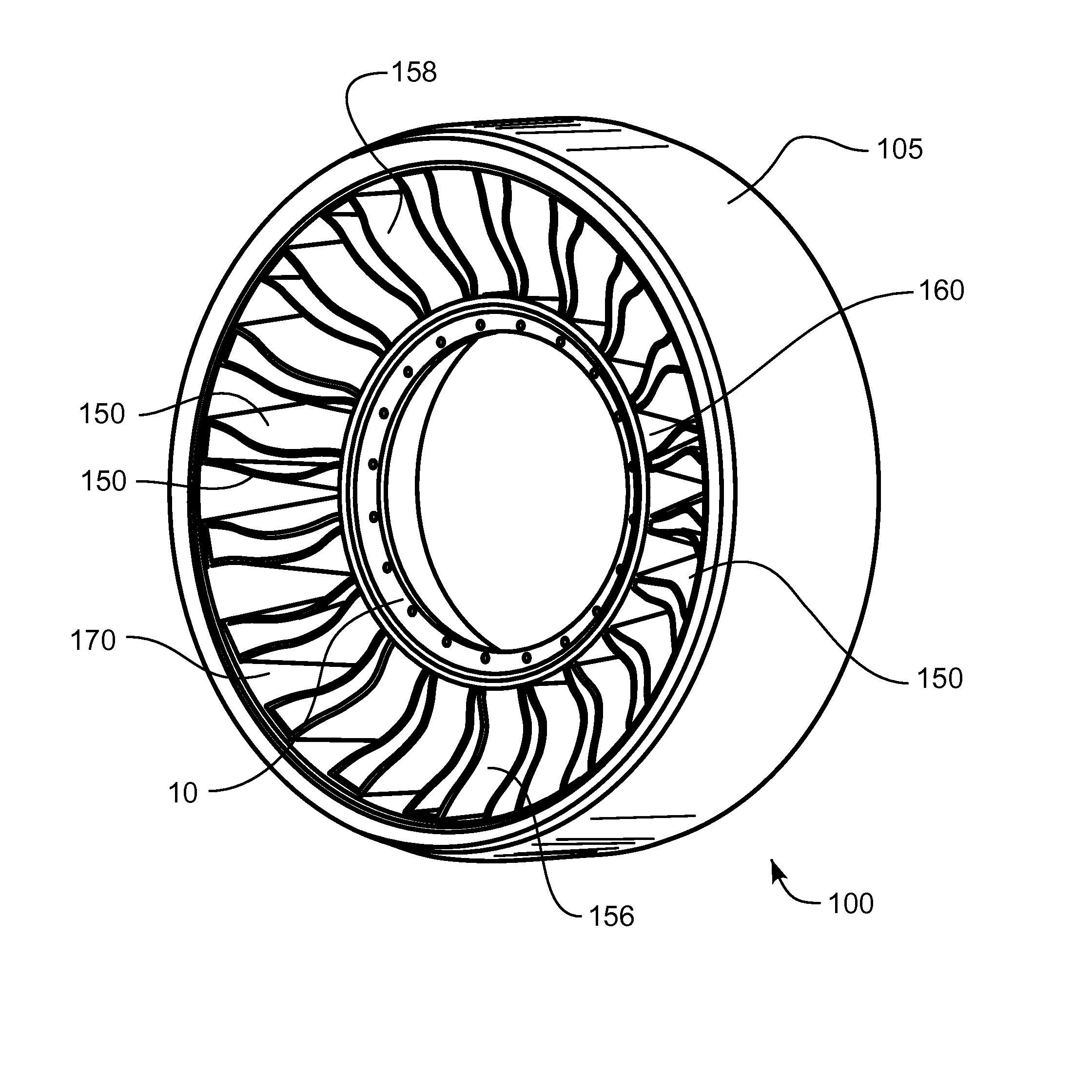 Non-pneumatic wheel with reduced lateral stiffness