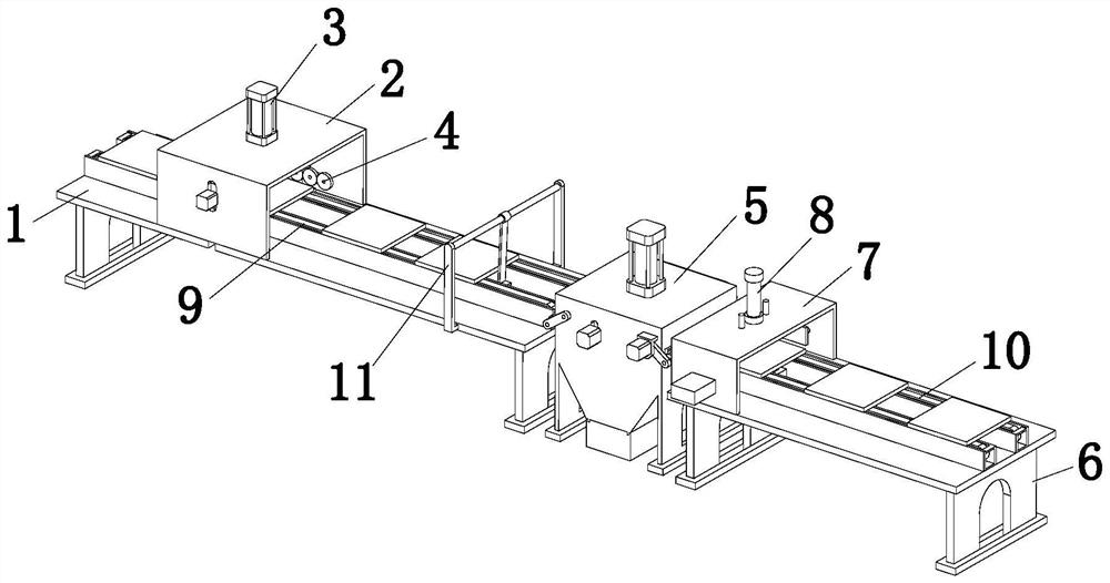 Surface treatment device and treatment method for household solid wood board production