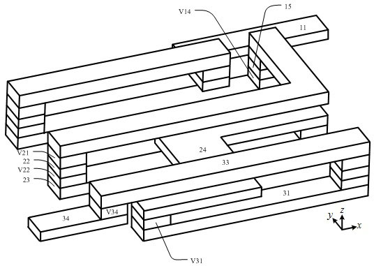 Multilayer on-chip integrated spiral inductor with vertical structure