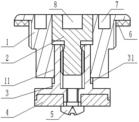 Handle-free type hidden slow-opening valve element