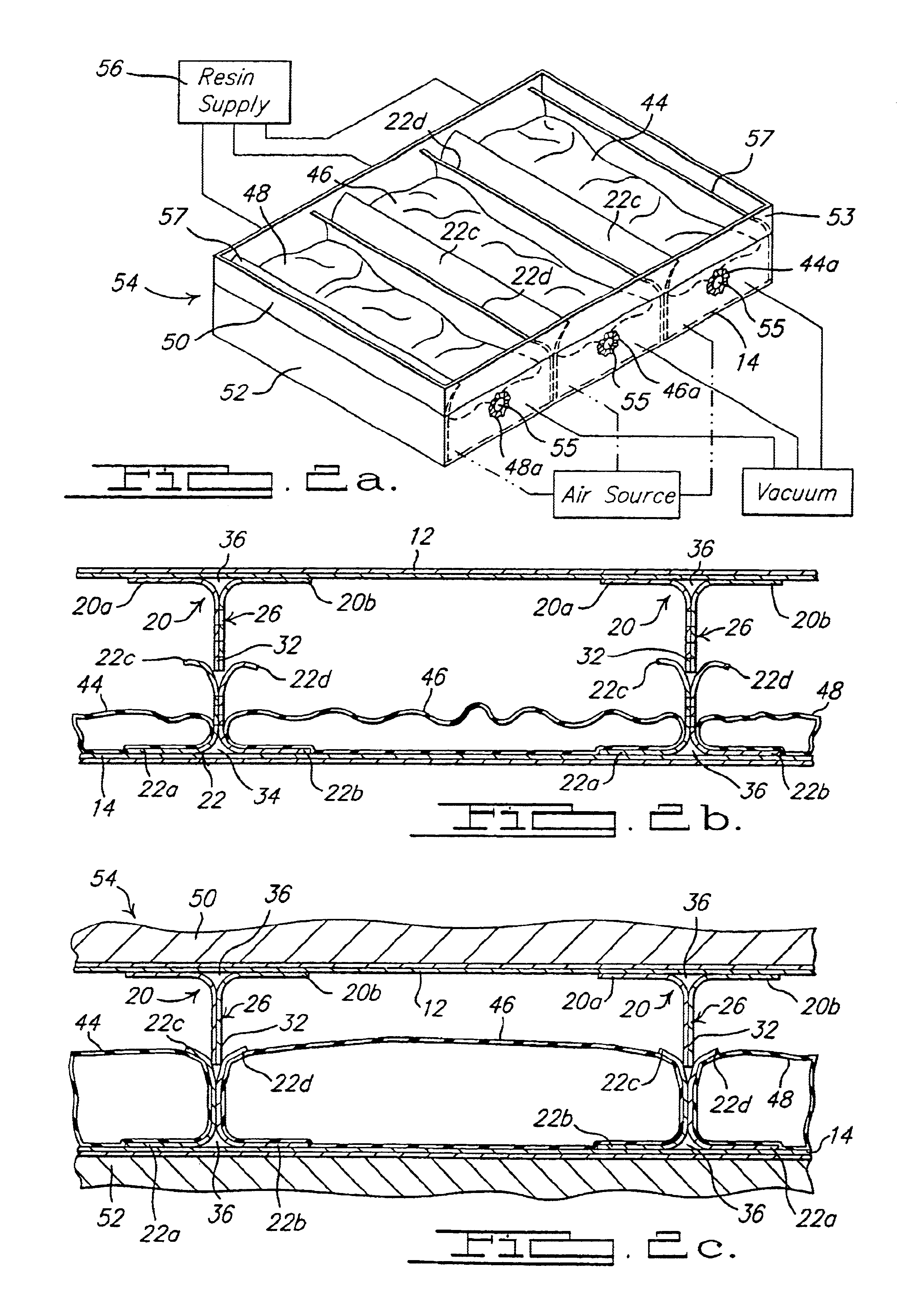 Molding process and apparatus for producing unified composite structures