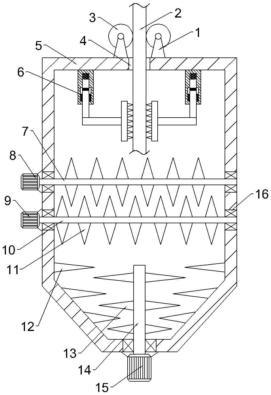 Textile waste recycling equipment with up-down reciprocating opening function