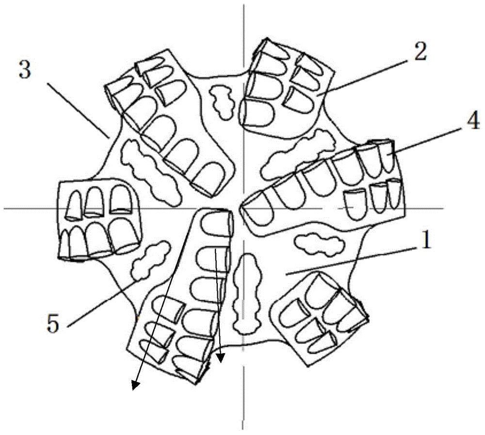 Drill bit with string-shaped water pores