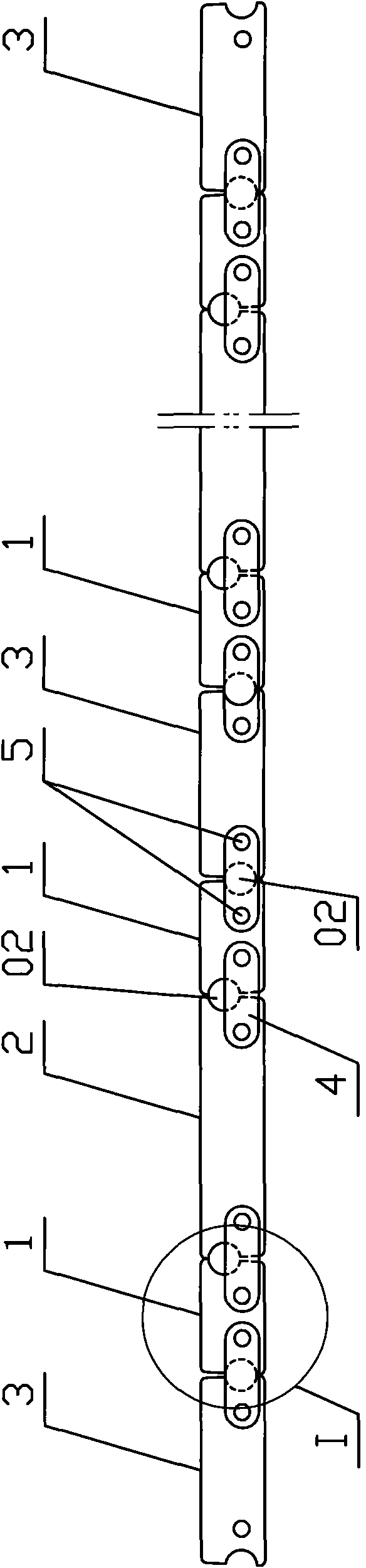 Snake bone type multi-point quick locking chain and slide rail and slide block locking structure