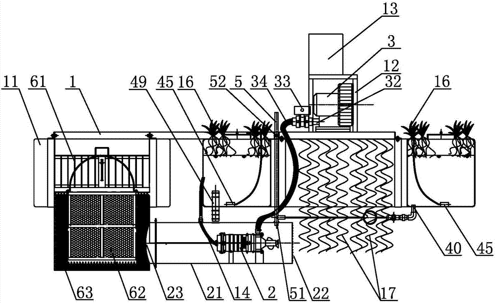 Restoration device of black and odorous water body