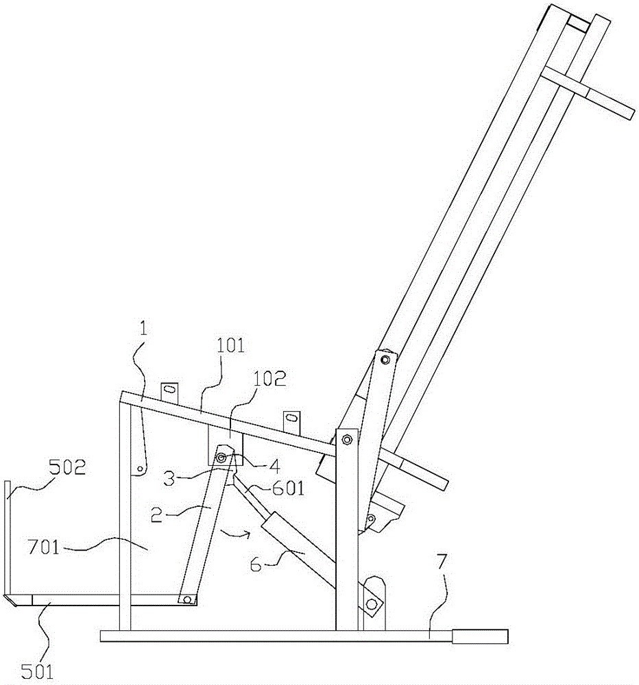 Massage armchair with stowable leg