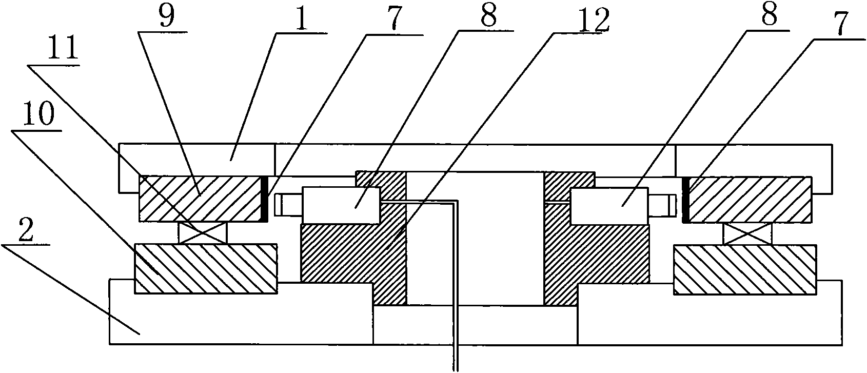 Bearing unit for testing and controlling angular displacement of revolving platform