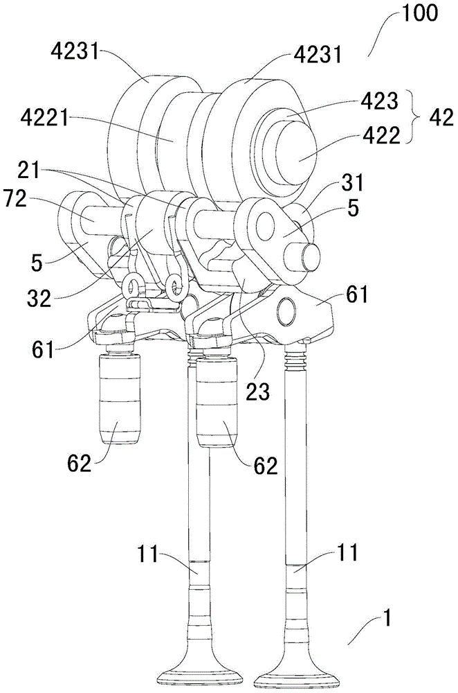 Valve train for engine and vehicle having same