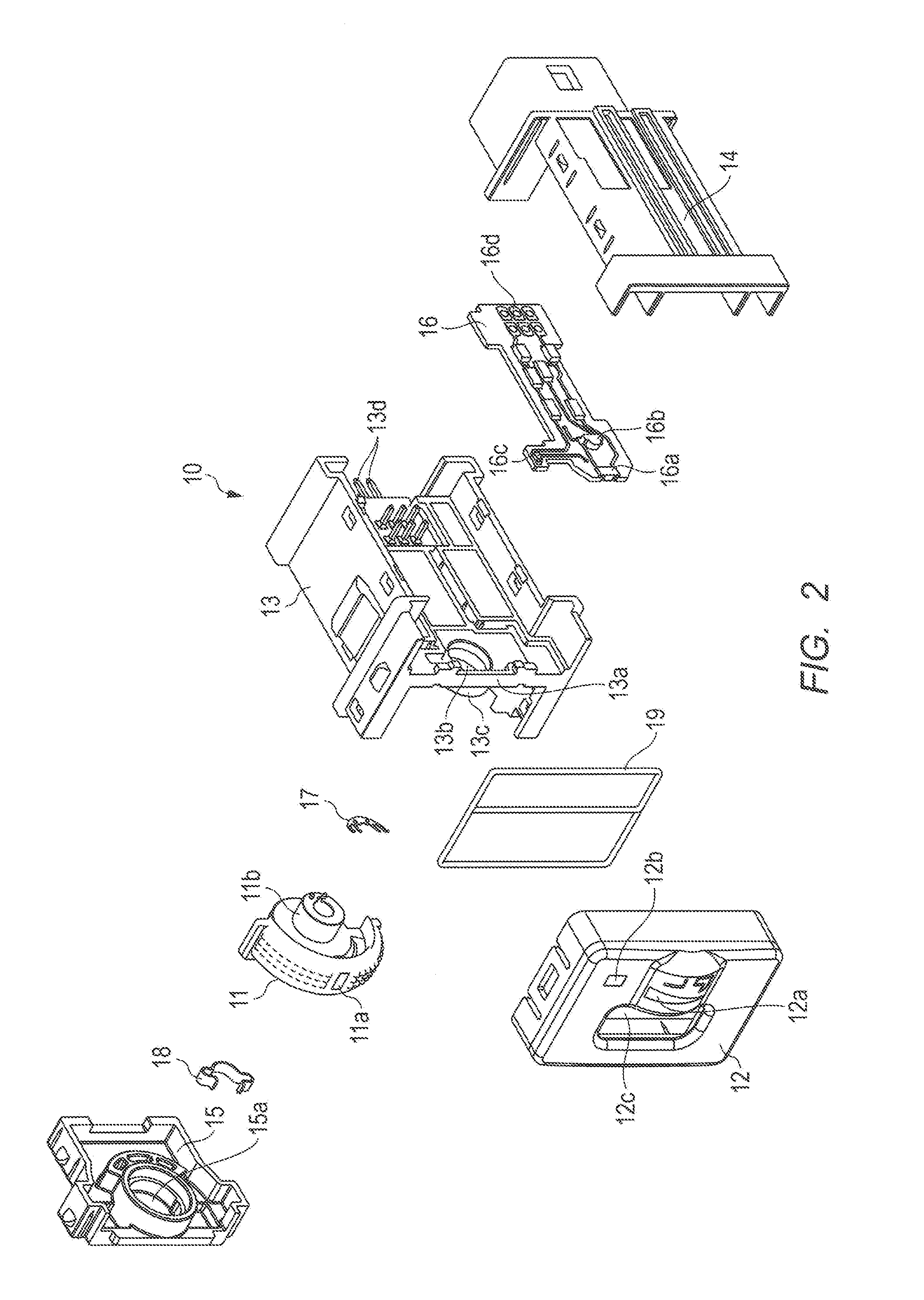 Electronic component with moveable part