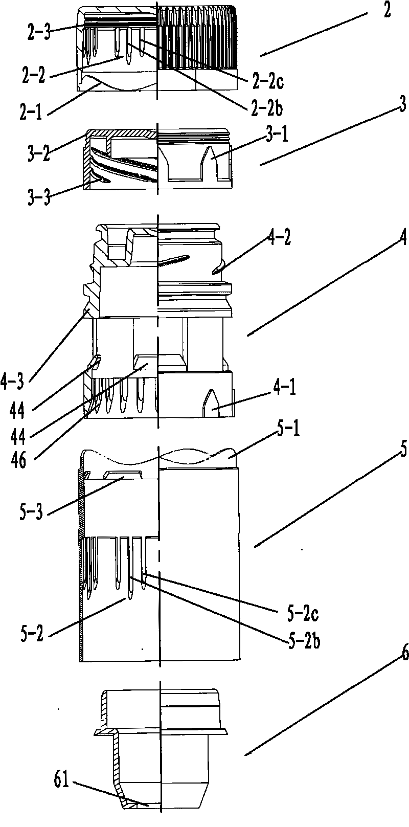 Clamping-type split-combination anti-fake bottle cap