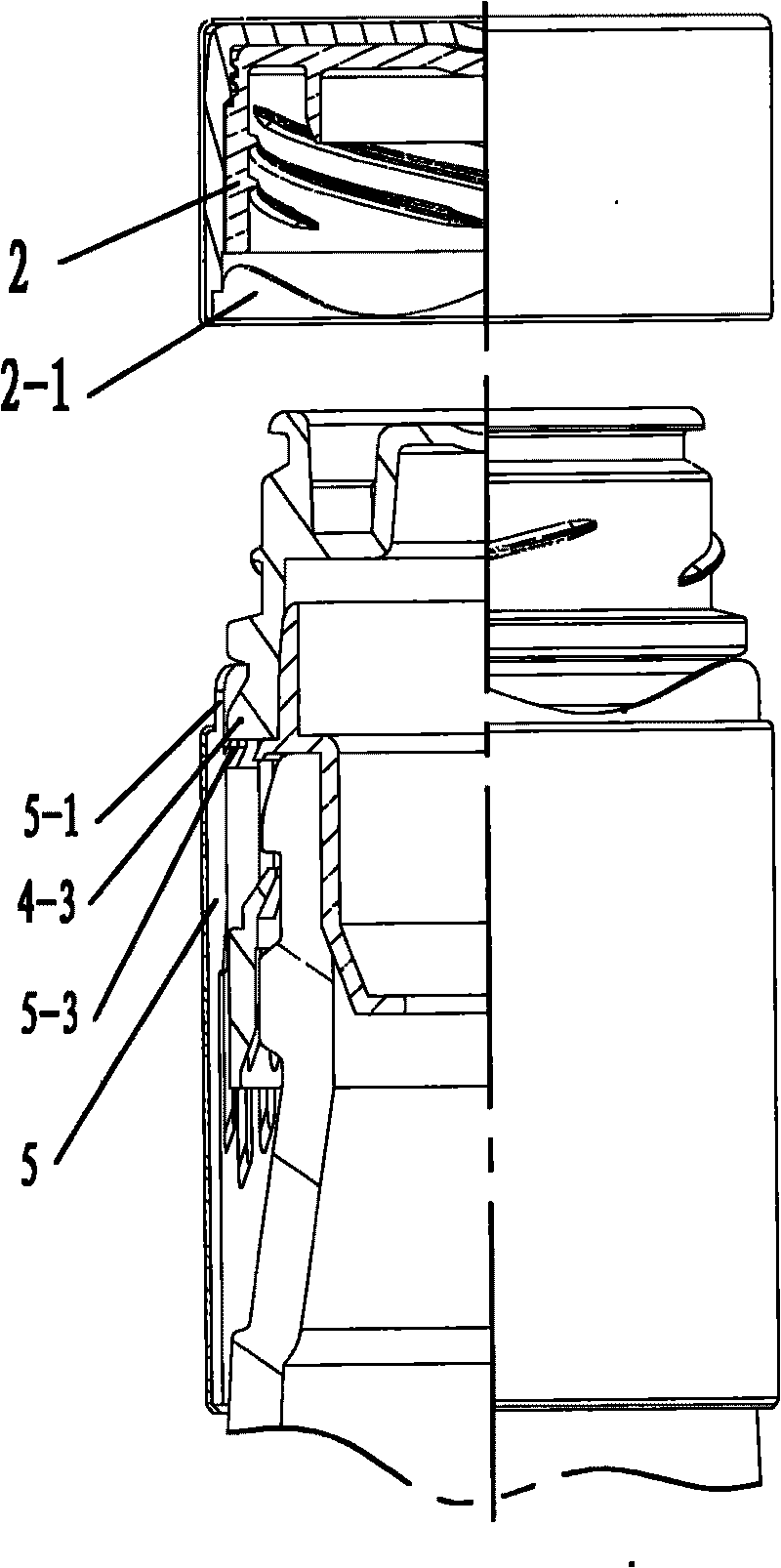 Clamping-type split-combination anti-fake bottle cap