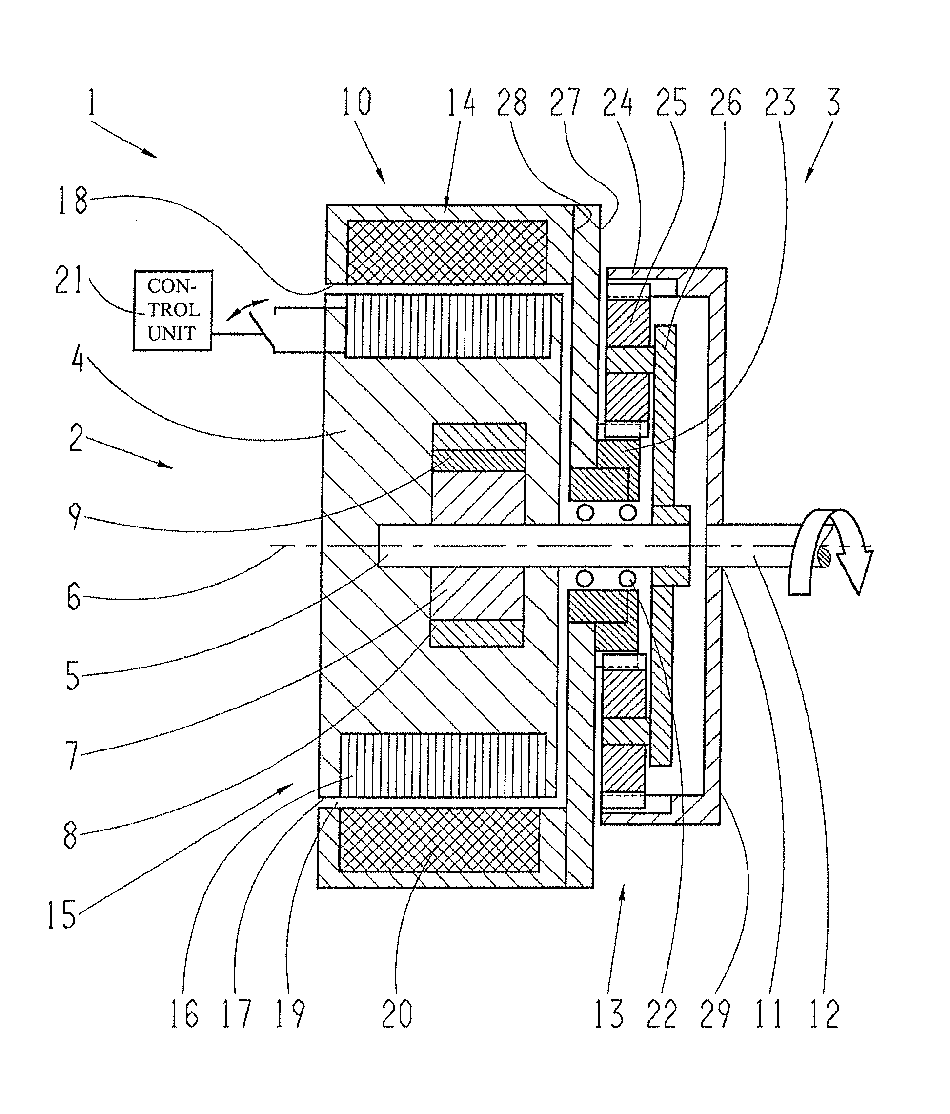 Pump unit with a pump and a hybrid drive