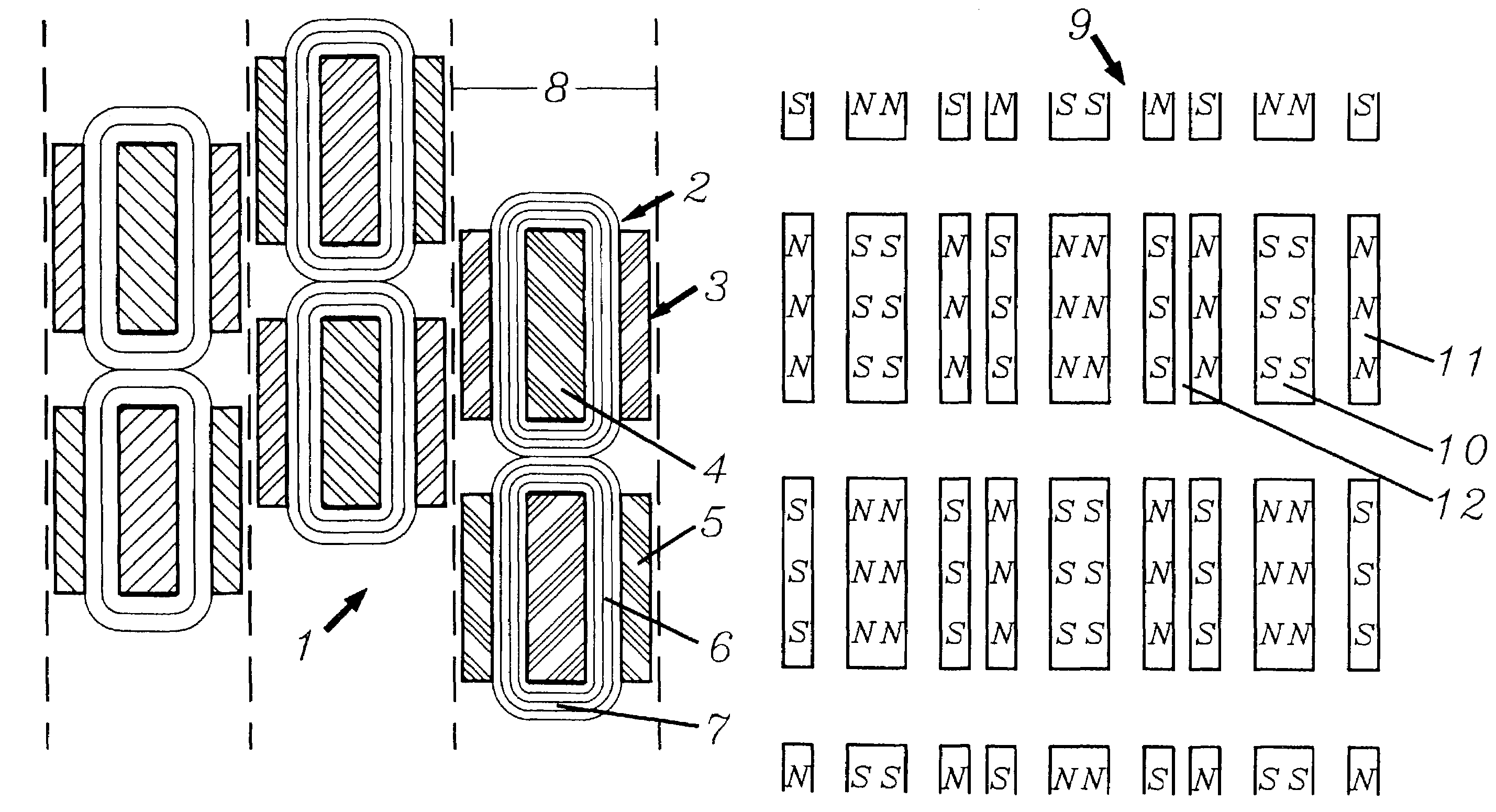 Electric machine for high magnetic reversal frequencies