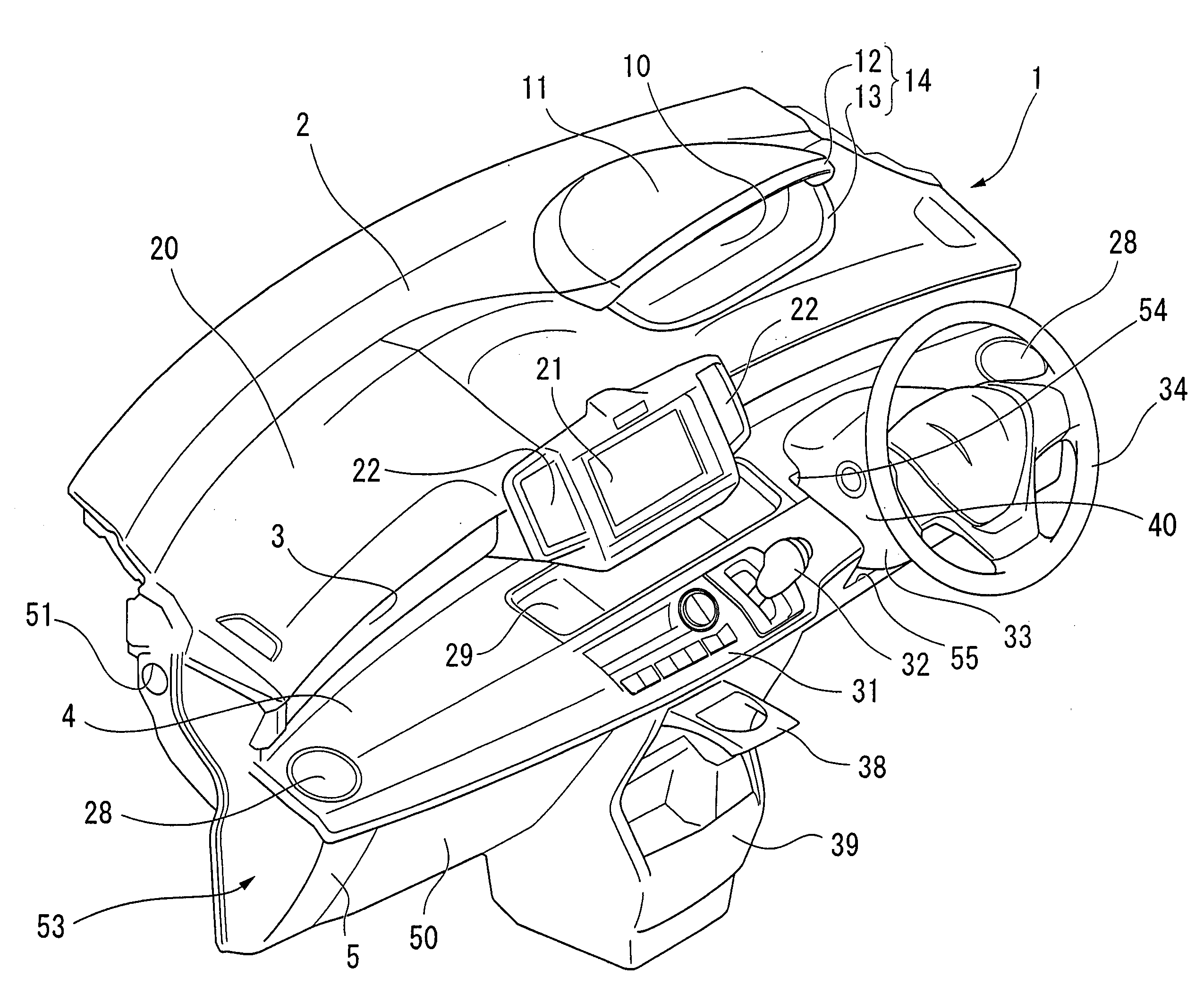 Instrument panel and shield member