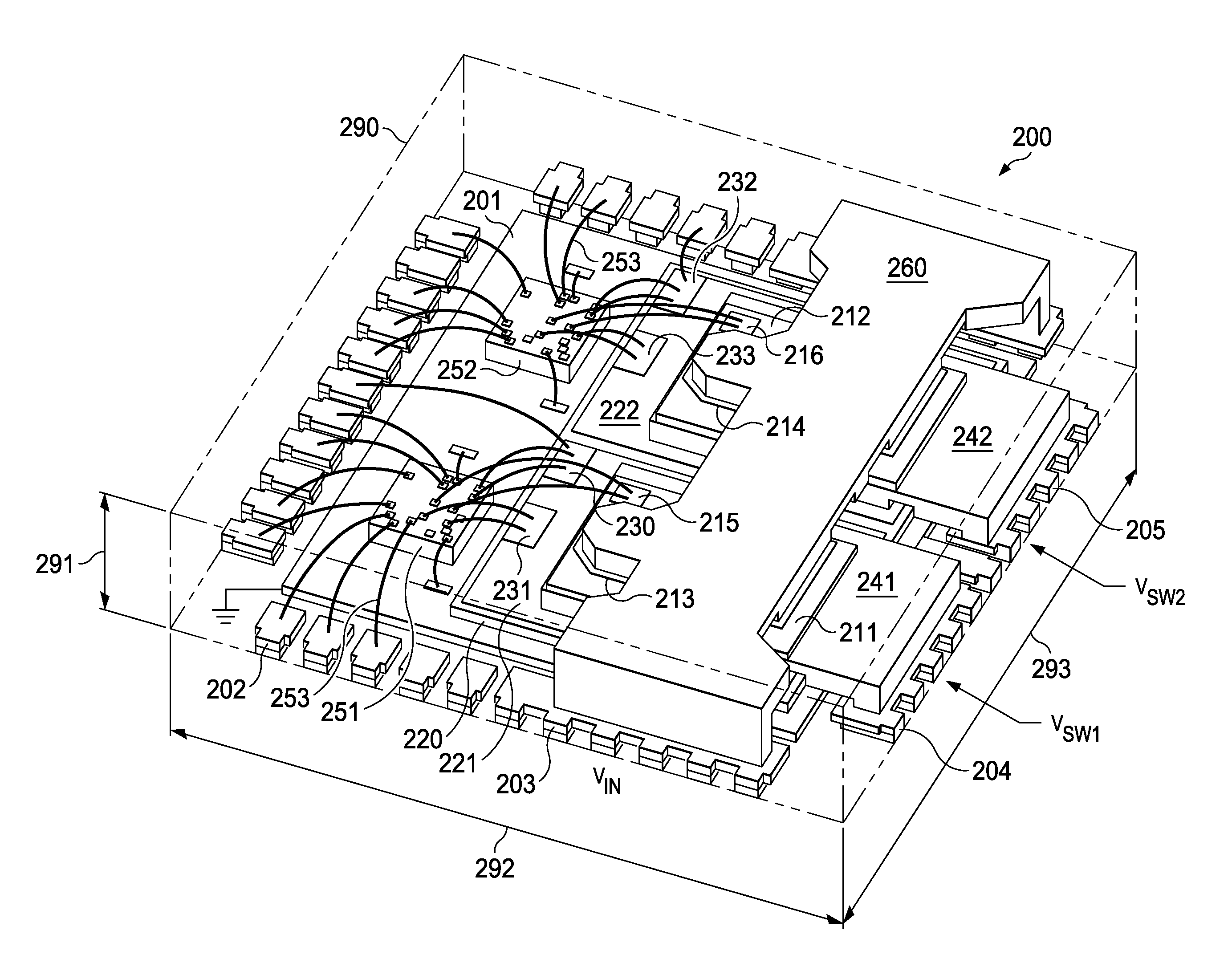 Integrating Multi-Output Power Converters Having Vertically Stacked Semiconductor Chips