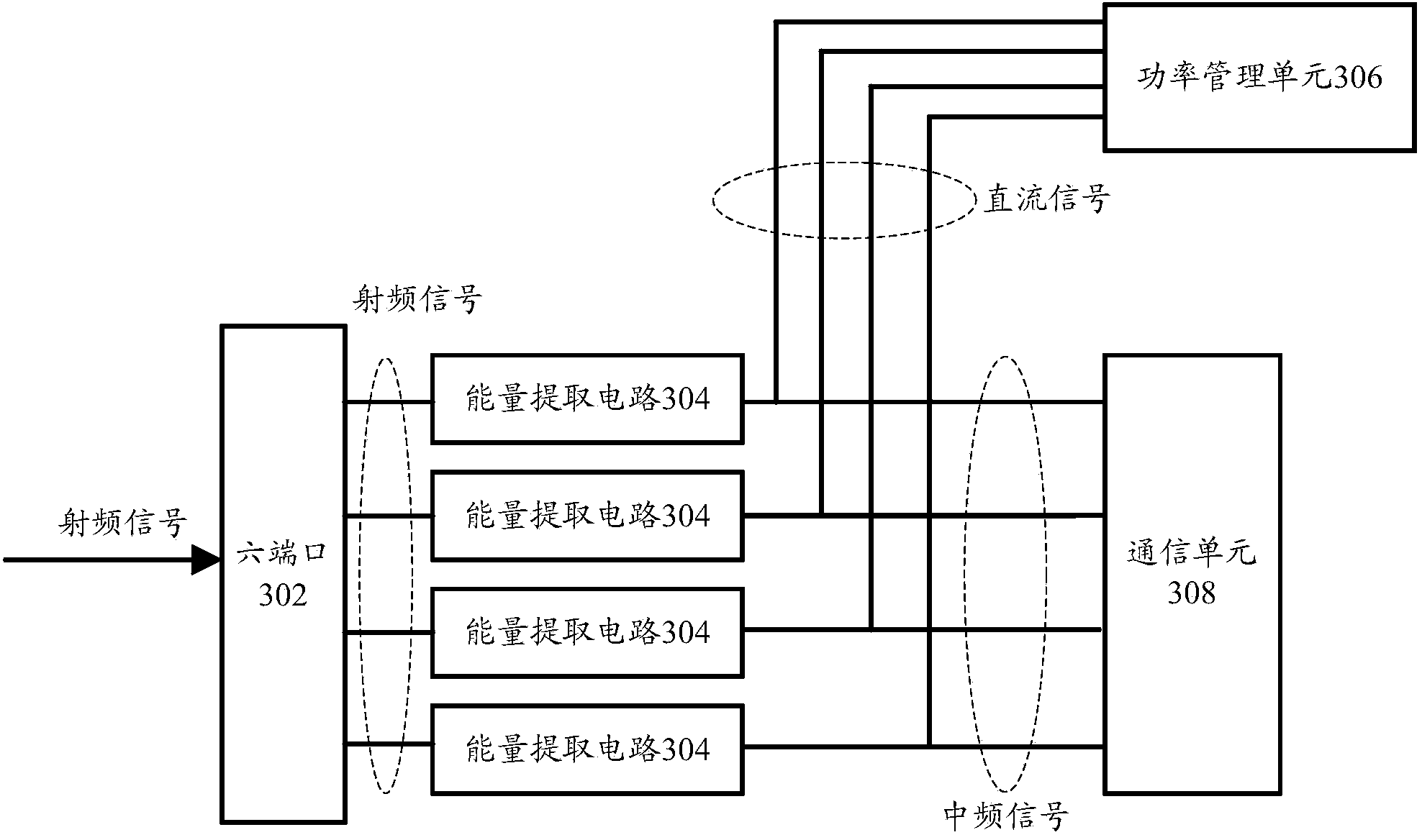 Receiving device and method for simultaneously performing radio frequency energy extraction and data communication