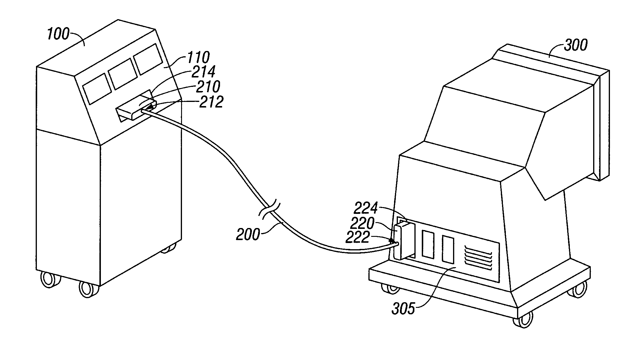 Connection cable and method for activating a voltage-controlled generator