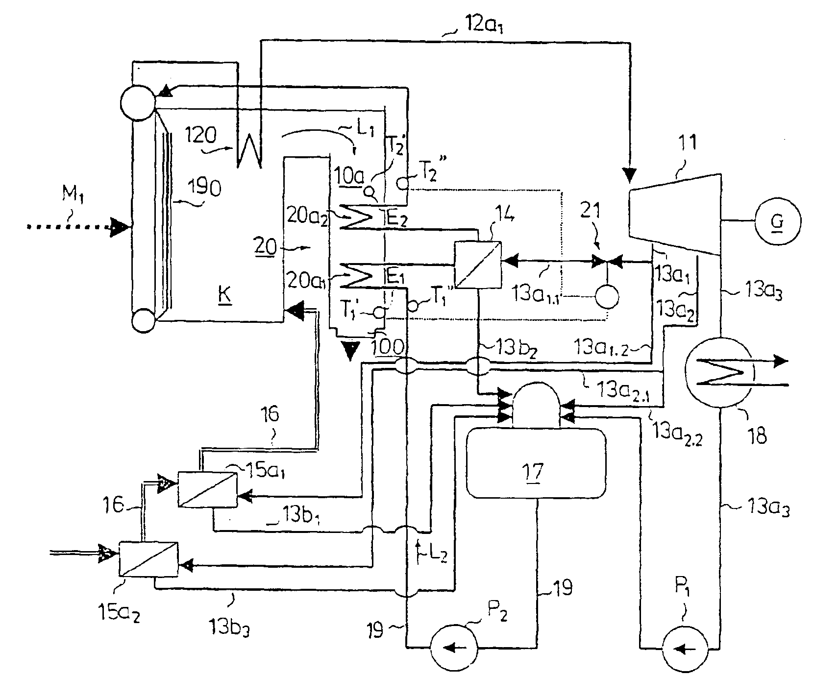 Integration construction between a boiler and a steam turbine and method in preheating of the supply water for a steam turbine and in its control