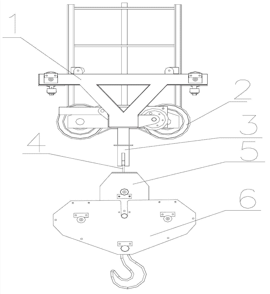 Automatic multiplying power changing device of tower crane