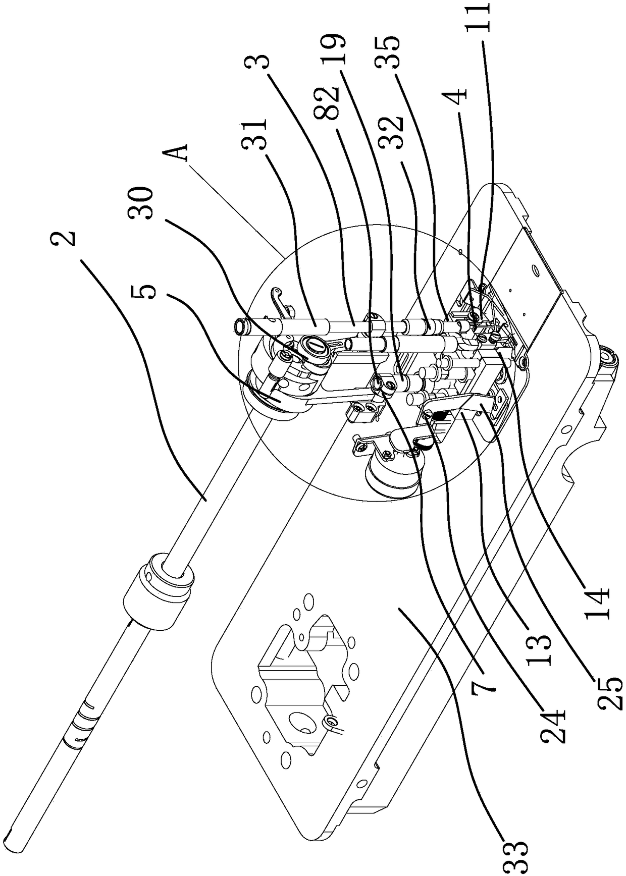 Over-edging sewing machine automatically cutting fabric and cutting over-edging strip