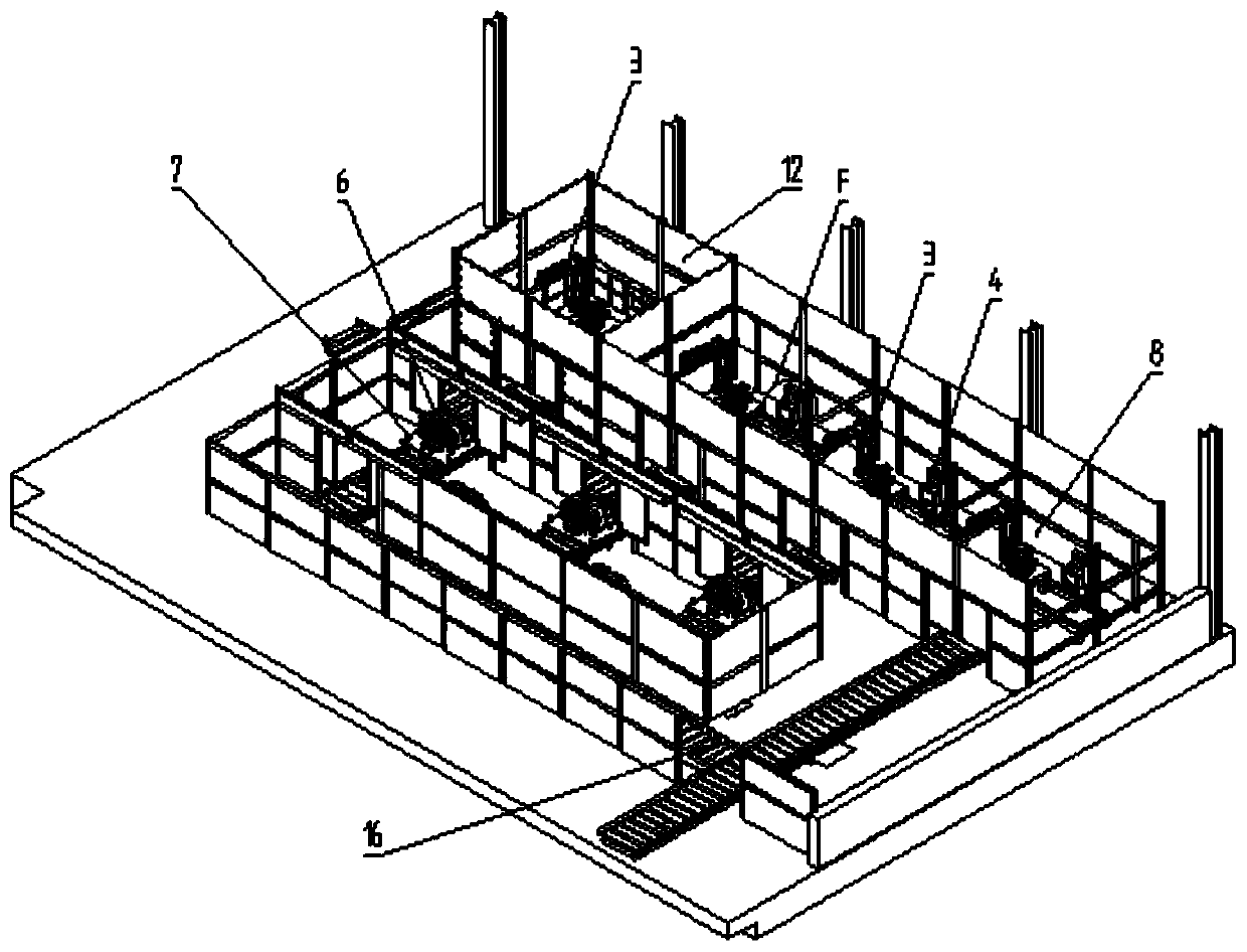 Intelligent polishing production line for putty on surface of casting