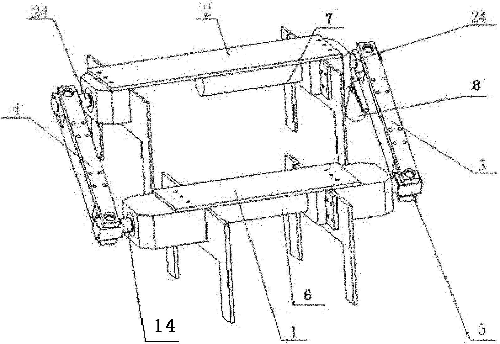 Biped walking four-bar mechanism