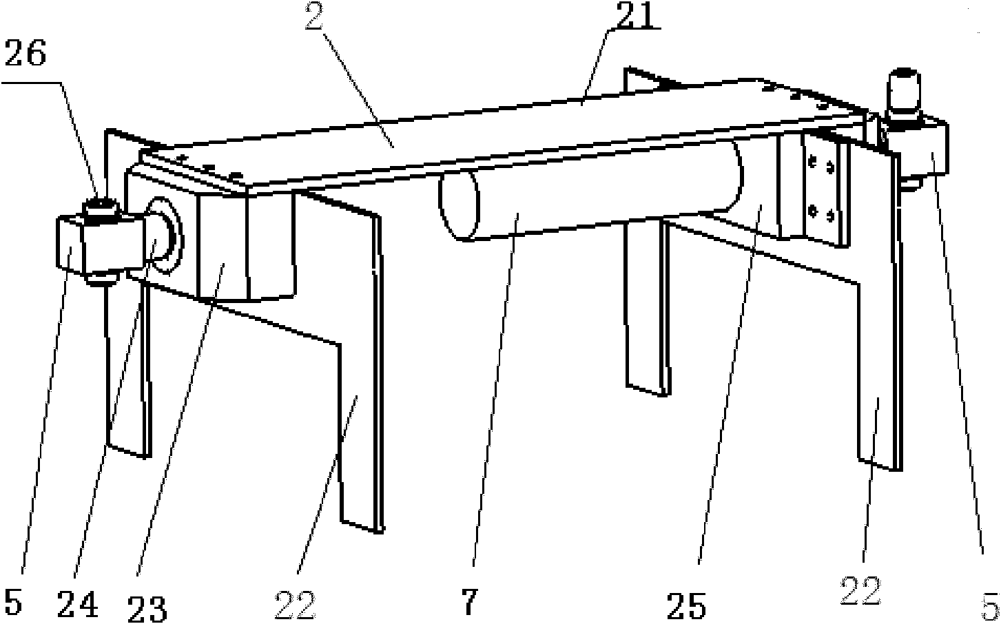 Biped walking four-bar mechanism